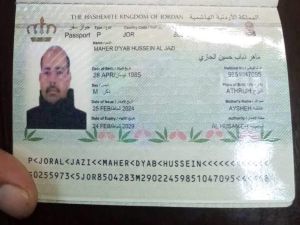 Alleged picture of the passport of the Jordanian truck driver