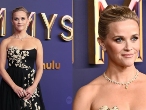 Emmys 2024...ريس ويذرسبون بفستان Demure للغاية من كريستيان ديور