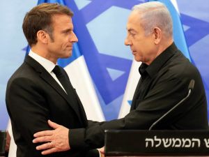 Israeli Prime Minister Benjamin Netanyahu and French President Emmanuel Macron