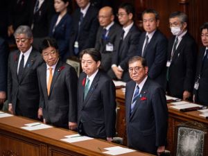 Japanese Prime Minister Shigeru Ishiba dissolved parliament on October 9 ahead of October 27 snap elections, banking on his political honeymoon and a fragmented opposition to lead his scandal-tainted party to victory. (Photo by Yuichi YAMAZAKI / AFP)