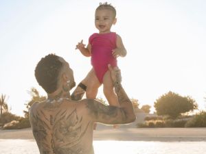 Neymar Jr. and his little child Mavie