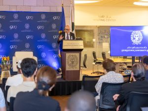 Humor, Cultural Understanding, and Engagement Key to Being a Good Diplomat Says GU-Q Diplomat-In-Residence, Ambassador Alexandrakis 