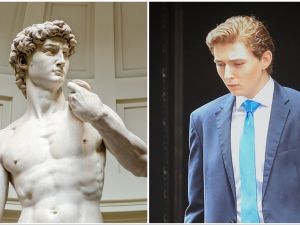 Barron Trump and Michelangelo's sculpture