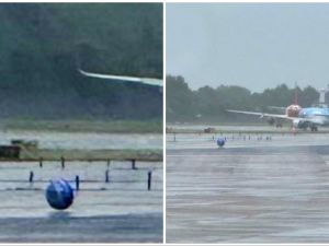 Spherical object spotted at Manchester airport