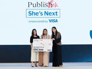 During the event. Visa and PublisHer announce winner of She's Next in Publishing program in UAE