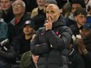 Chelsea's Italian head coach Enzo Maresca looks on during the UEFA Conference League, league phase, football match between Chelsea and Gent at Stamford Bridge in London on October 3, 2024. (Photo by Glyn KIRK / AFP)
