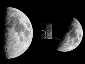 What is behind the “X” mark on the moon’s surface? (Jeddah Astronomy Society Facebook)