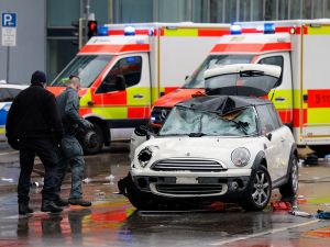 Car rammed into crowd in Munich, 15 injured.