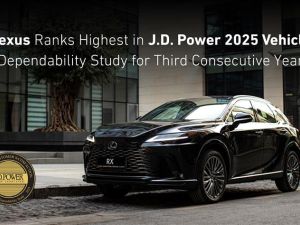  Lexus Ranks Highest in J.D. Power 2025 Vehicle Dependability Study for Third Consecutive Year