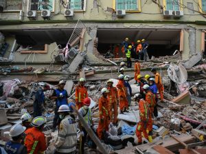 Rescue teams in Myanmar