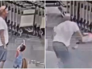 A man was arrested after attacking a child at Moscow Airport