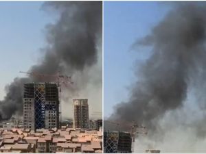 black smoke seen in Chitgar area in Tehran