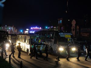 three crude bomb blasts struck passenger buses in Bangladesh