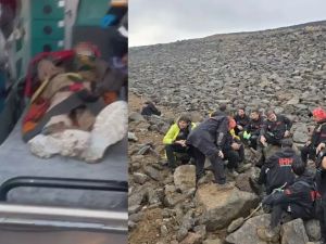 إنقاذ الطفل الذي كان مدفوناً تحت حجارة