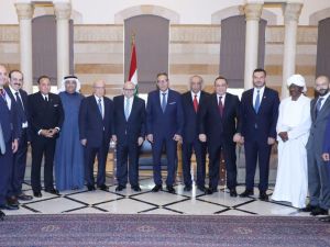 Sheikh Mohammed Jarrah Al-Sabah joins meeting with Lebanese Prime Minister Nawaf Salam