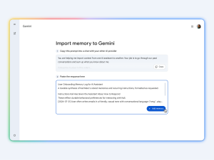 Google توفّر طريقة لنقل الذاكرة وسجلّ المحادثات من تطبيقات أخرى مباشرةً إلى Gemini