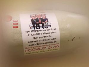 Iranian missile with Trump and Netanyahu poster sparks controversy