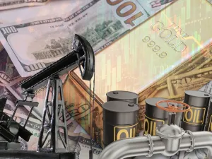 Oil rises as gold drops