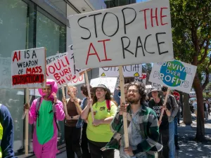 Anti AI protest in San Francisco