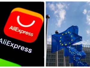 Ali Express app logo / EU flags