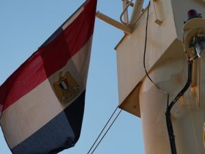 Egyptian flag hangs in Damietta