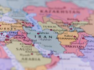 Iran on a map