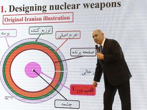 Israeli Prime Minister Benjamin Netanyahu delivers a speech on Iran's nuclear program /AFP