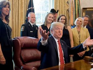 U.S. President Donald Trump is slamming reports suggesting he is not mentally fit for office (AFP/File Photo)	