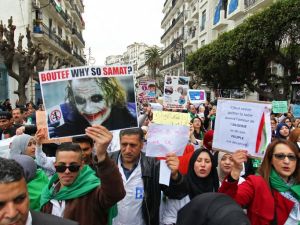 Bouteflika today confirmed he will stay in power beyond his term expiring next month, despite tens of thousands of people demonstrating against his rule. (STRINGER / AFP)
