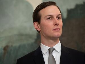 Senior White House Adviser Jared Kushner attends a signing ceremony where US President Donald Trump signs a Proclamation on the Golan Heights. (SAUL LOEB / AFP)