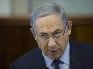 Israeli Prime Minister Benjamin Netanyahu attends the weekly cabinet meeting at his office in Jerusalem, on March 6, 2016. (AFP/Abit Sultan)