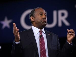 Republican presidential candidate Ben Carson speaks during CPAC 2016 March 5, 2016 in National Harbor, Maryland. (AFP/Alex Wong)