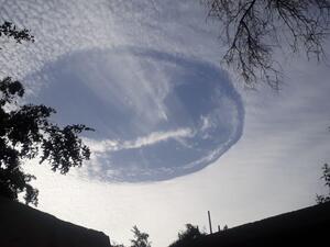 Unusual weather formation called a 'cloud hole' appeared in the skies above Al Buraimi sky. (Photo by Ibtisam Al Makhmari)