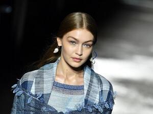 The 23-year-old model, whose father is Palestinian and mother is Dutch, made the fiery statement during a promotional appearance for Reebok. (Source: AFP)