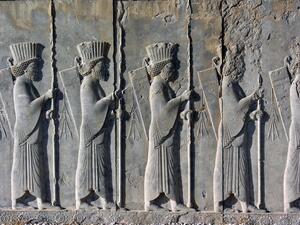 Immortals carving, Persepolis (Wikipedia)