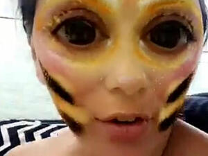 Baby buzz: Eva Longoria showed off her baby bump while dressed in an orange two-piece bathing suit on Saturday (Source: Eva Longoria - Snapchat)