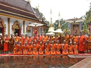 Buddhist males in Thailand are traditionally expected to enter the monkhood, often as novices, at some point in their lives to show gratitude, often toward their parents for raising them (AFP)