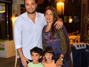 رامي صبري يحتفل بعيد ميلاد زوجته وأولاده