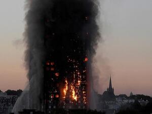 Social media showed a group burning an effigy of Grenfell Tower (Twitter)