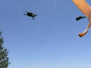 Paraglider caught in a dust devil (Twitter)