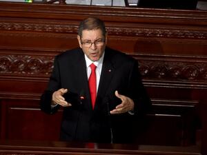 Prime Minister Habib Essid addressed the Tunisian parliament on July 30, 2016. (AFP/Fethi Belaid)