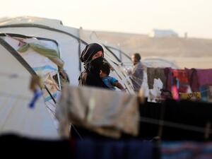 A camp for internally displaced people at Ain Issa on Oct. 21, 2017 (AFP)