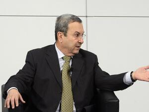 Israel's Deputy Prime Minister and Minister of Defense Ehud Barak gestures during the Munich Security Conference on Sunday. (AFP PHOTO/CHRISTOF STACHE)