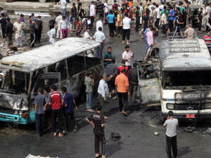 Iraqis gather at the scene of a car bomb explosion in Sadr city on April 23, 2010 in Baghdad, Iraq. (Photo by Getty Images)