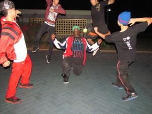The breakdancers of Abu Dhabi show off their moves.