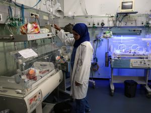 A nurse working at a hospital in Gaza. 