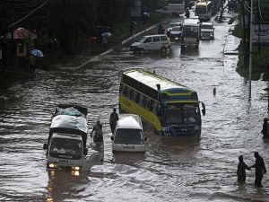 A flooded section of a road in Nairobi after a heavy downpour. (AFP/ File Photo)