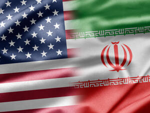 علم الولايات المتحدة وايران.  علم الولايات المتحدة وايران.