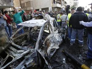 سيارة محترقة في انفجار بيروت. (إي. أف. بي).  سيارة محترقة في انفجار بيروت. (إي. أف. بي).