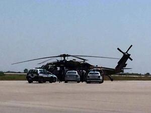 Greek police vehicles next to a Turkish military helicopter at Alexandroupolis airport, after it landed there carrying eight officers seeking asylum after a coup bid in Turkey, on July 16, 2016 (AFP/File) Greek police vehicles next to a Turkish military helicopter at Alexandroupolis airport, after it landed there carrying eight officers seeking asylum after a coup bid in Turkey, on July 16, 2016 (AFP/File)